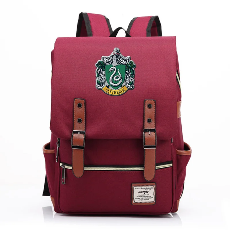 Ravenclaw Slytherin Gryffindor Hufflepuff, школьная сумка для мальчиков и девочек, Подростковый холщовый женский рюкзак, мужской рюкзак - Цвет: 09