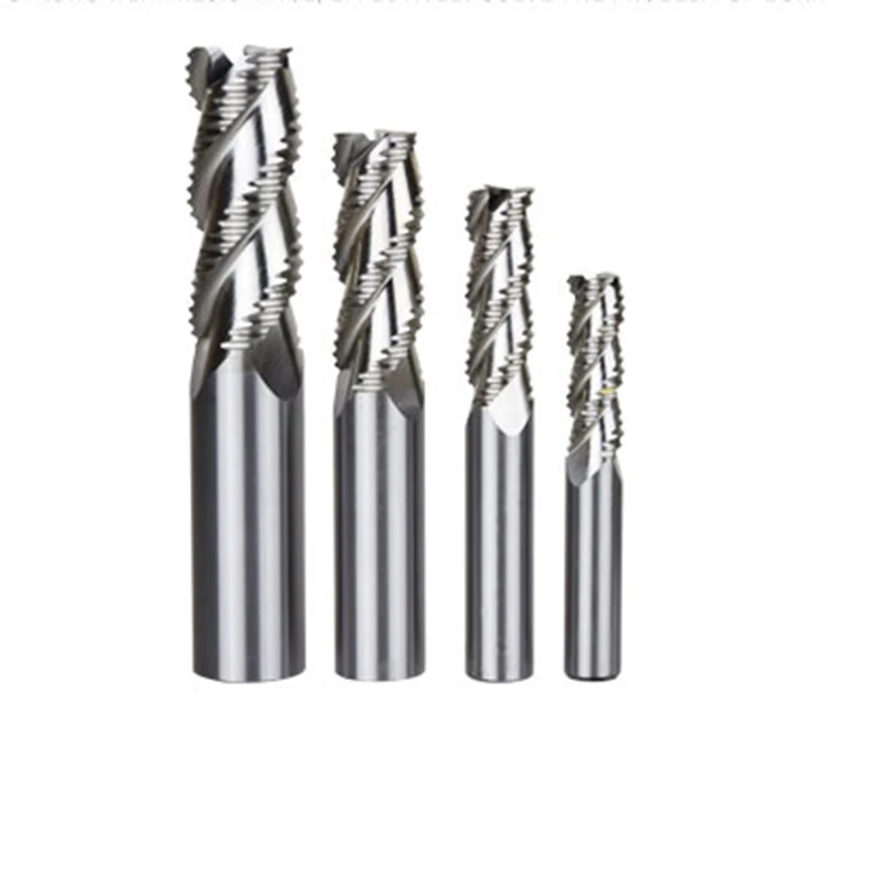 

HRC55 3flute rough end mill 4mm/5mm/6mm/8mm/10mm/12mm Milling tools Roughing End Mill cutter Rough cutter for aluminum process