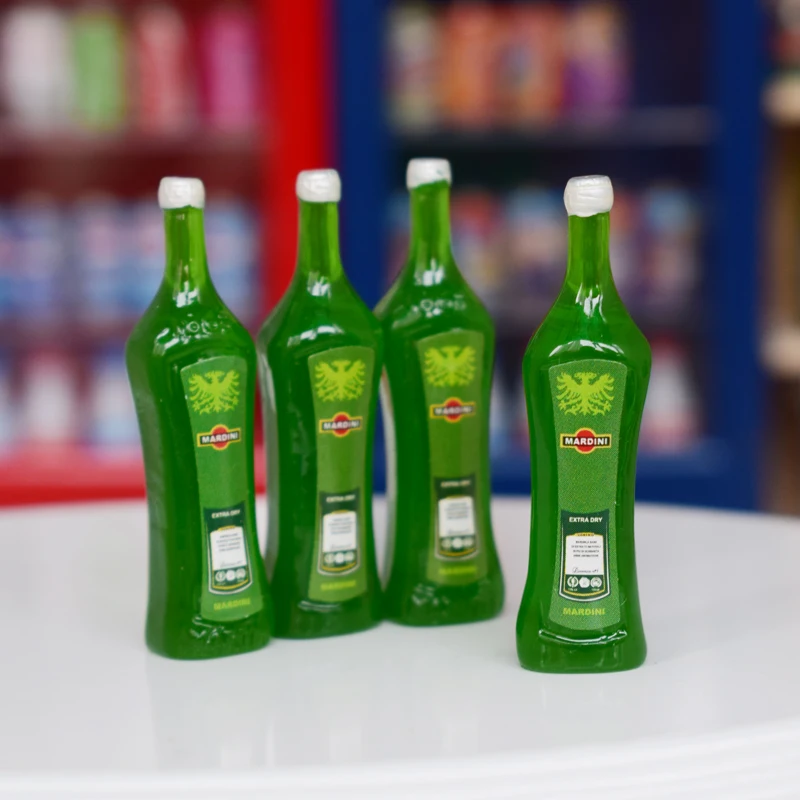 4 шт. 1:6 миниатюрные бутылки для кукольного домика имитация мартини мини