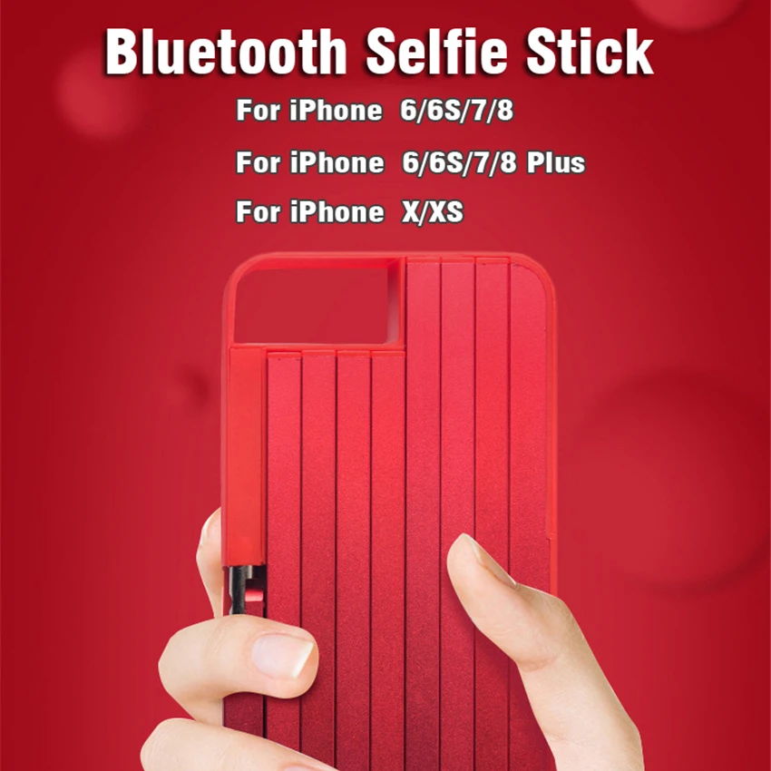 Bluetooth алюминиевая палка для селфи выдвижные чехлы телефонов iPhone 6 6S 7 8 Plus X