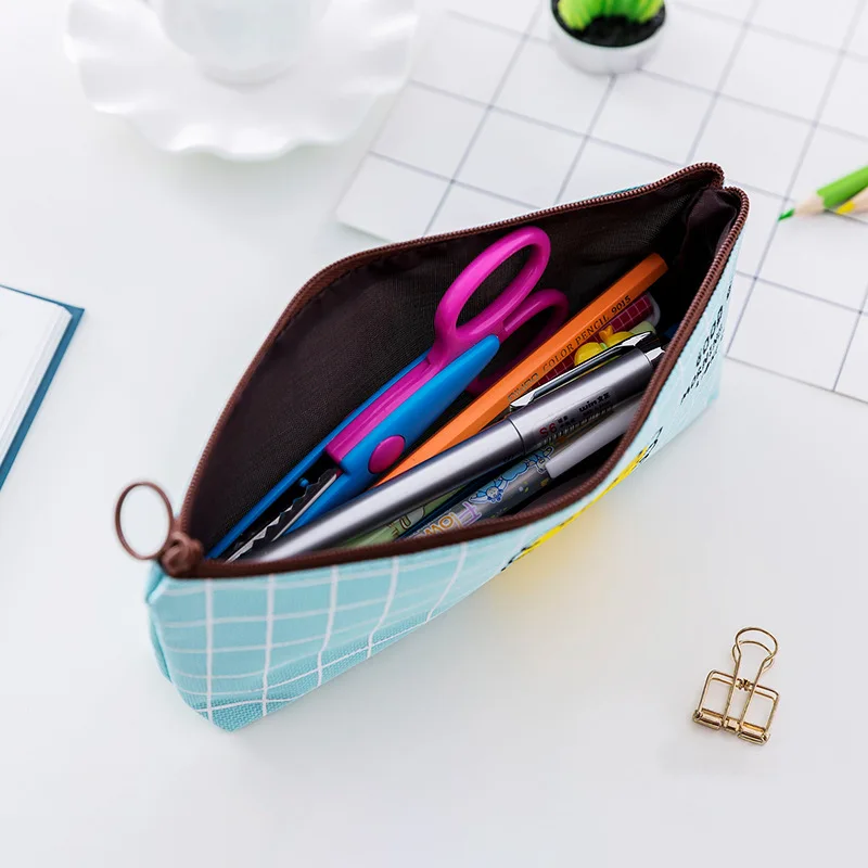 Милый чехол карандаш с мультяшным котом пенал изображением лисы кота Льва