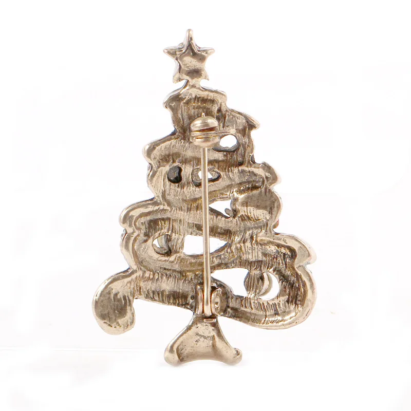 CINDY XIANG Fashion Rhinestone Christmas Tree Brooches for Women Vintage Elegant Suit Pins Coat Backpack Accessories Jewelry
