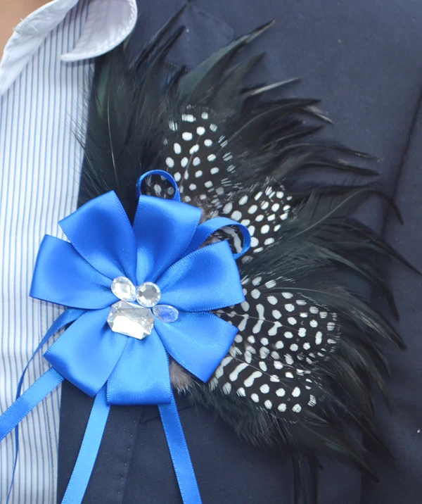 

New Free Shipping fashion male woman MEN Korean Japan handmade the spot show host peacock feather diamond flower brooch Headdres