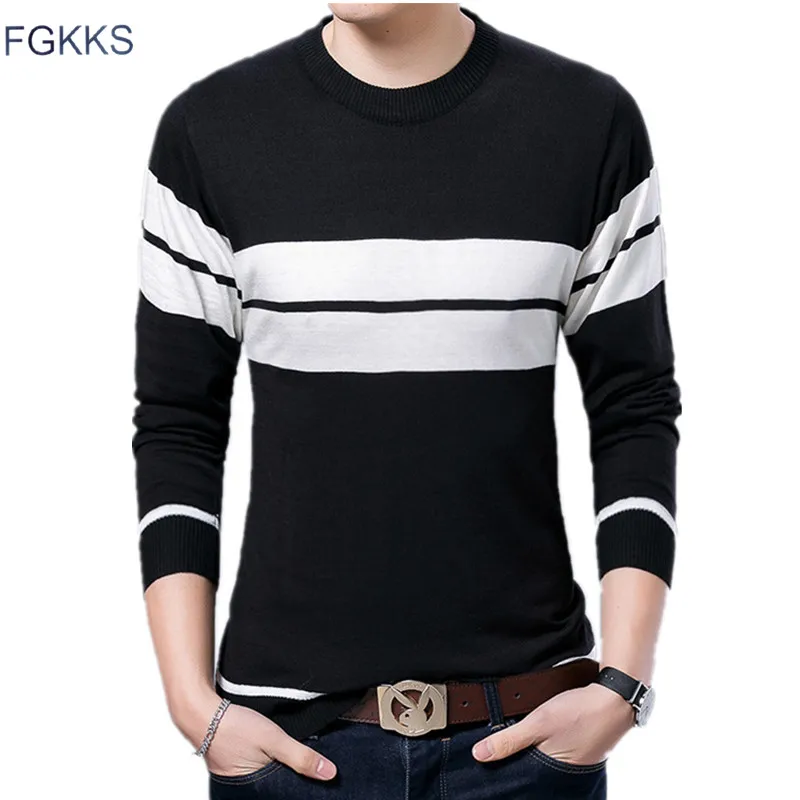 Мужской свитер с длинным рукавом FGKKS осенне зимний облегающий пуловер