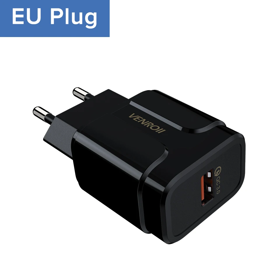 Black EU Универсальное зарядное устройство USB 5 в 3 А для планшета, сотового телефона, настенное зарядное устройство для samsung, huawei, Xiaomi, Oneplus QC3.0, адаптер для мобильного телефона - Тип штекера: Black EU