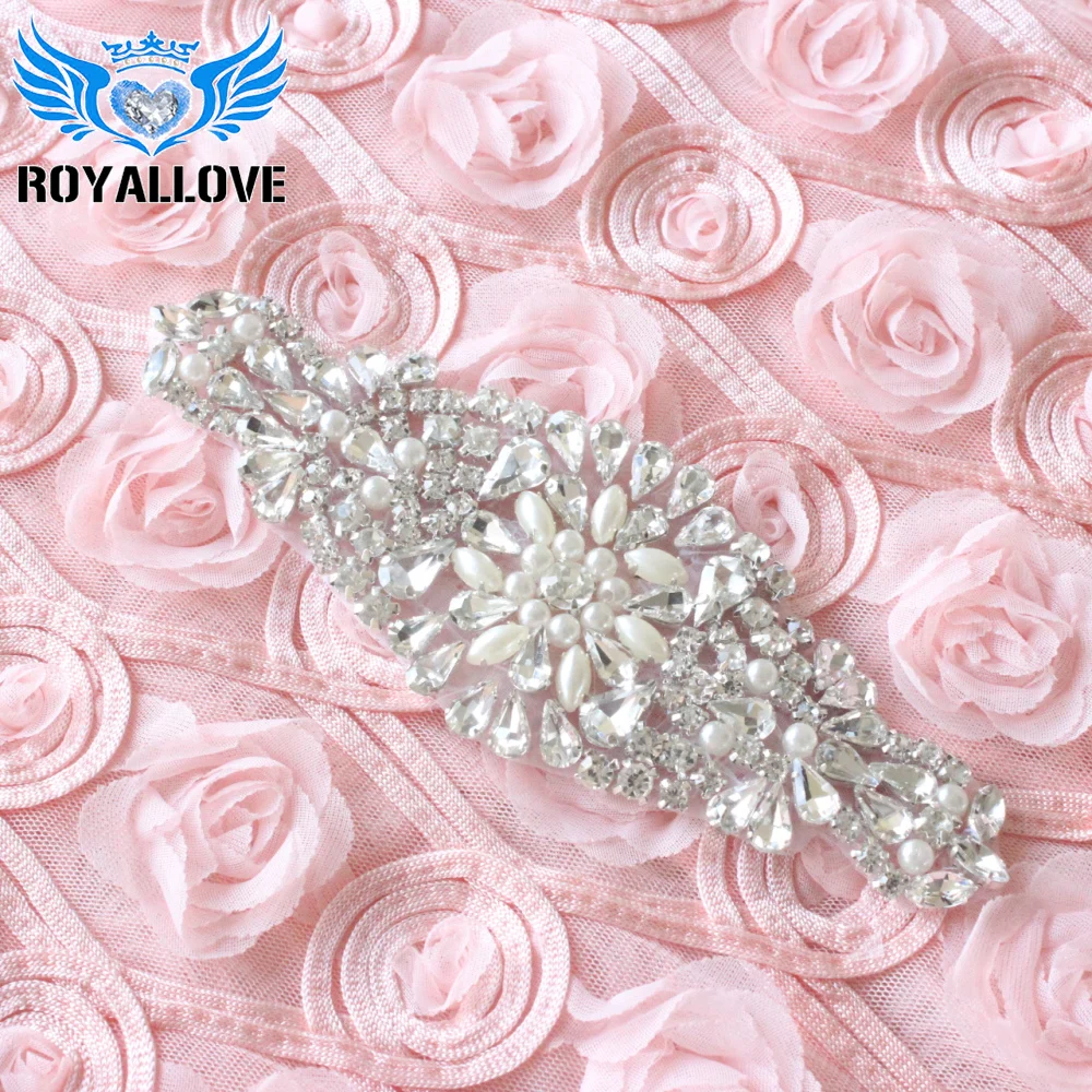 1Piece HotFix Beaded Sewing Rhinestones Wedding Belt Appliques Crystal Trimming Strass Patches For Clothes Iron On Craft | Дом и сад