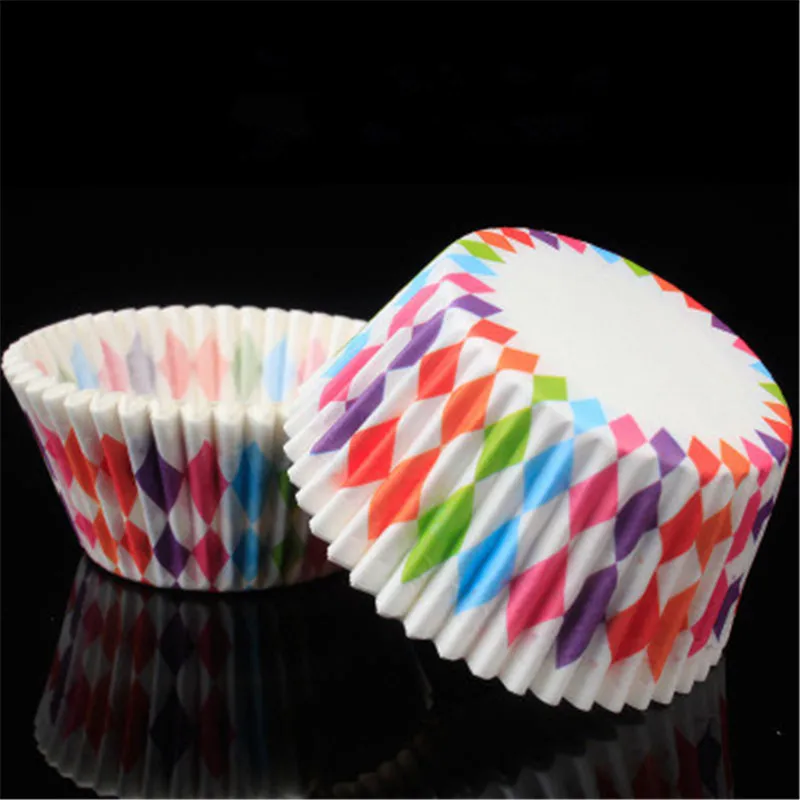 100 Pcs 100 шт бумажные стаканчики для кексов бумажные Формы для кексов формы для выпечки инструмент для кексов маслостойкие бумажные ящики для кексов - Цвет: 100 Pcs