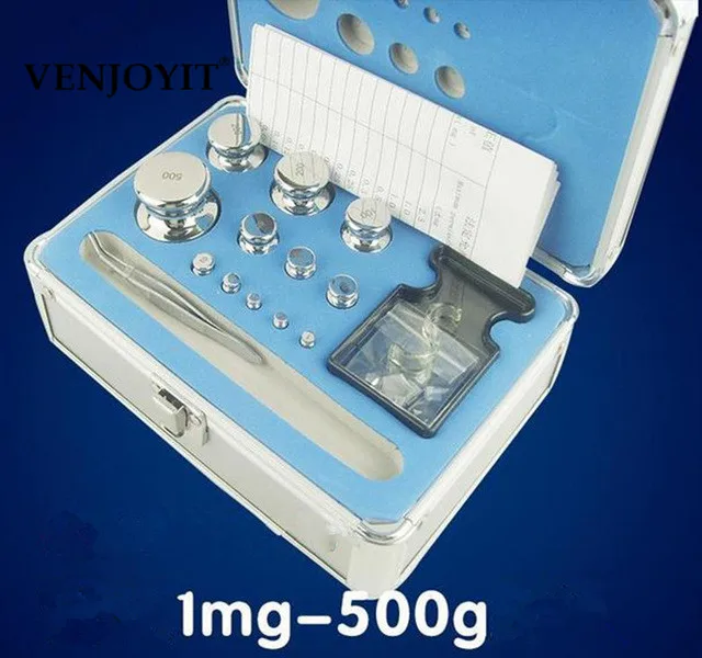 F1 Grade 24pcs 1mg-500g 304 Stainless Steel Digital Scale Calibration Weights Kit Set w Certificate precision Packed | Инструменты