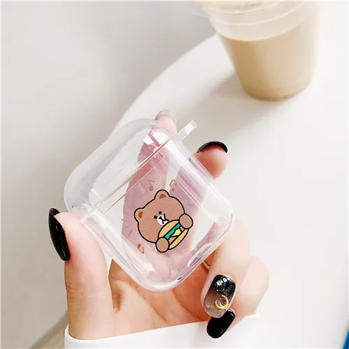 o Медведь bluetooth гарнитура Защитная крышка для apple airpods Care Bears Мягкий силиконовый чехол беспроводные наушники зарядки кожи - Цвет: o