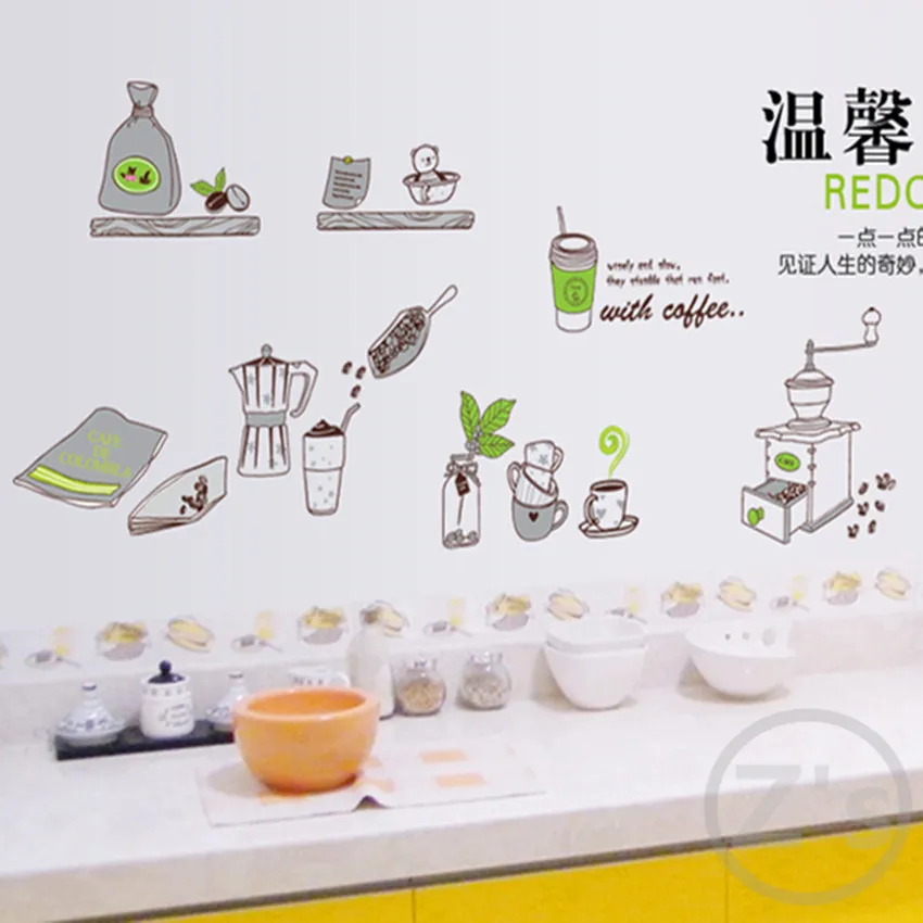 70x140 см кухонные инструменты кофейный кухонный декор готовая настенная наклейка