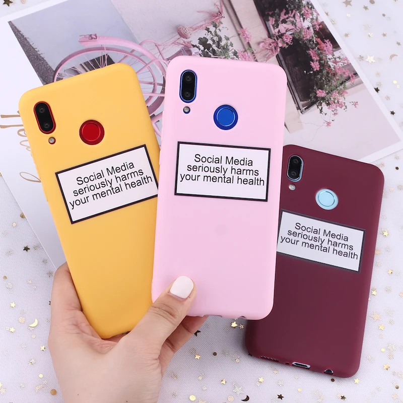 

For Xiaomi Mi Redmi Note 5 6 7 8 9 10 lite Pro Plus Social Media Harms Memes Candy Silicone Phone Case Cover Capa Fundas