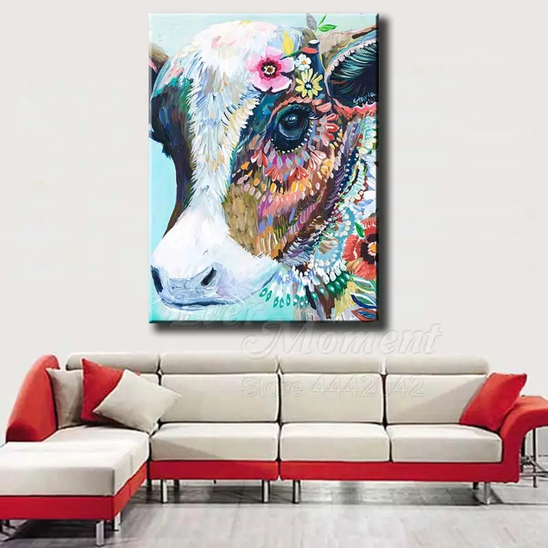 Ever Moment Colorful Cow Diamond Painting Cross Stitch 5D DIY Picture Mosaic Embroidery Full Square Decor S2F1256 | Дом и сад