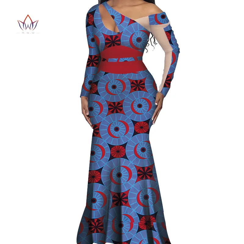 Vestidos африканские платья для женщин Дашики элегантное вечернее платье размера плюс Srapless традиционная африканская одежда WY4526 - Цвет: 4