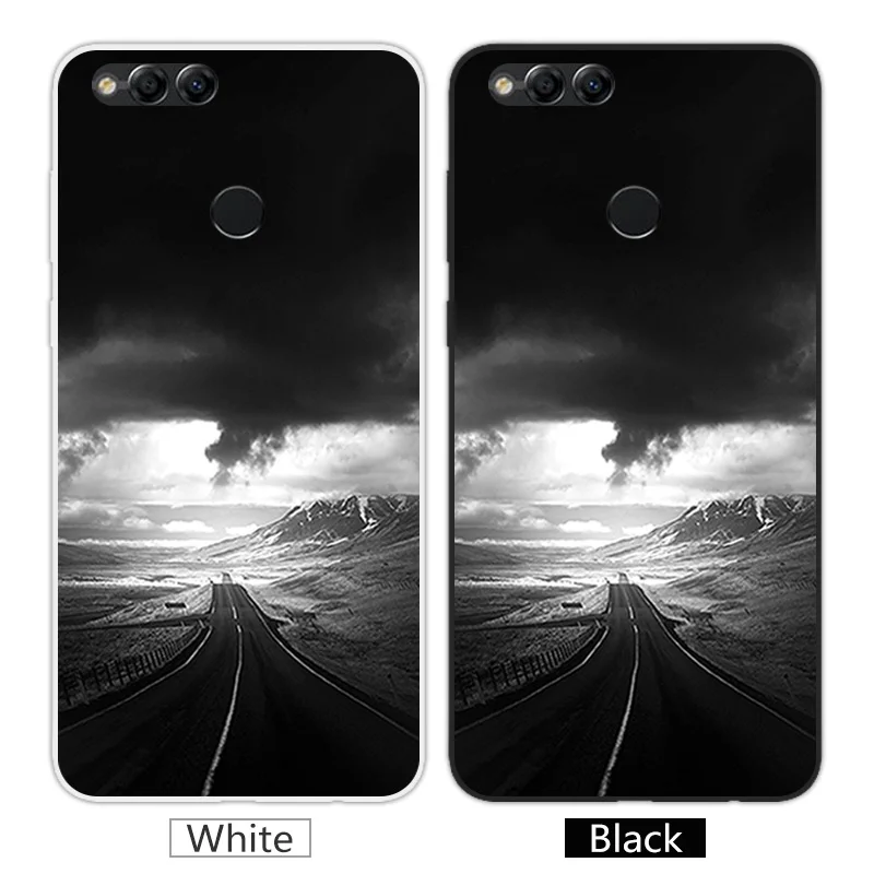 5.93inch for Huawei Honor 7X Soft Clear Silcone Shell Back Phone Black Matte Cover Scen Coque Capa |
