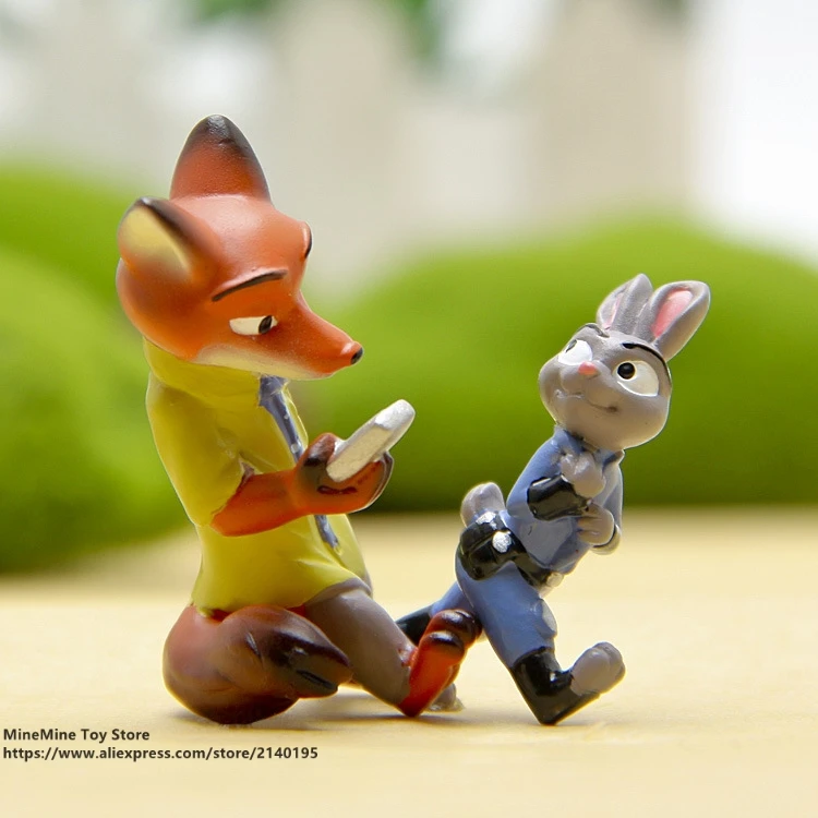 DISNEY Zootopia Ник лиса Джуди Кролик 3 4 см фигурка героя коллекция кукол из ПВХ игрушки