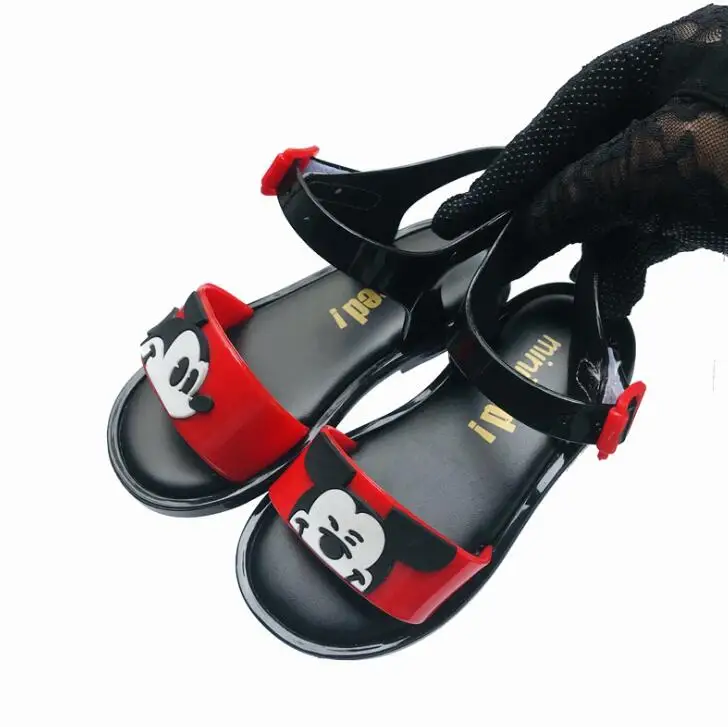 black red Новые детские сандалии с героями мультфильмов «Микки» сандалии для девочек детские пляжные сандалии дышащие мини-детские туфли - Цвет: black red