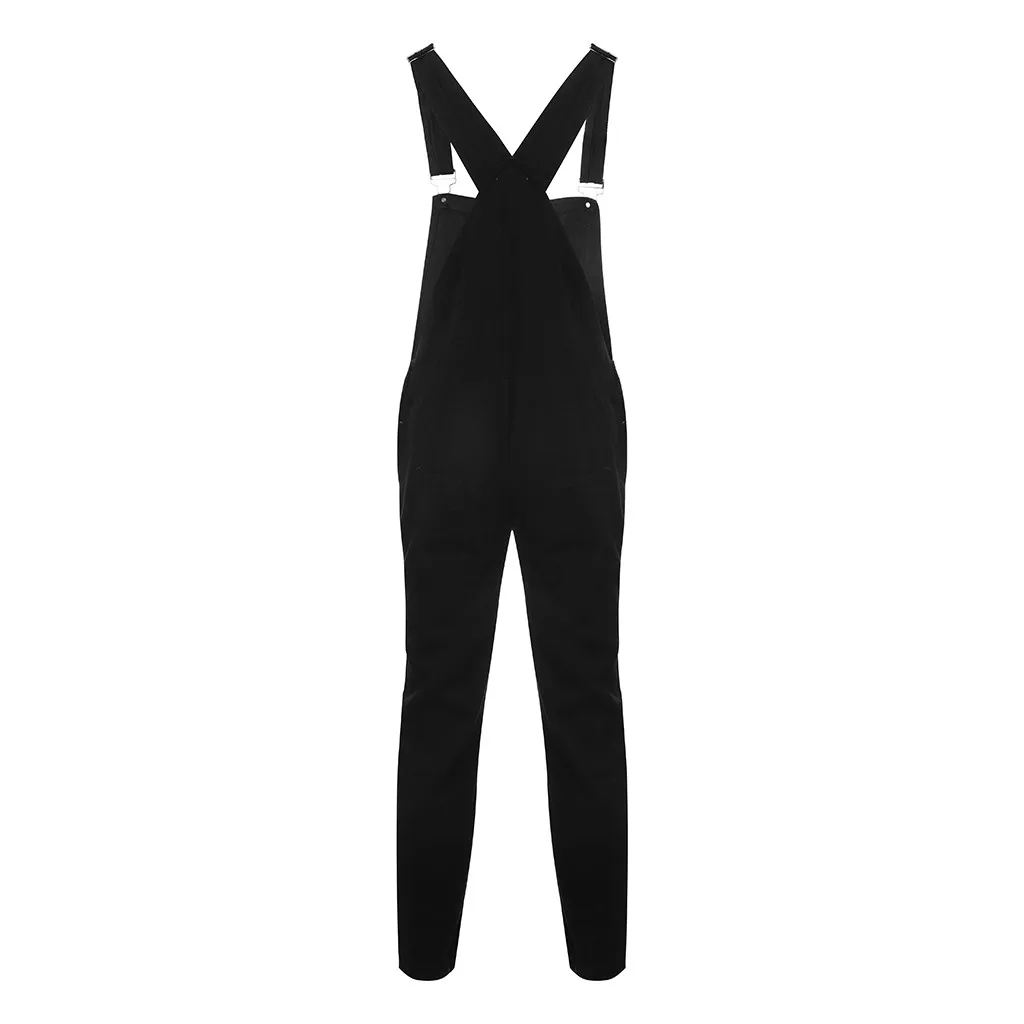 Men jumpsuit Men's Overall Casual pantalones hombre Jeans Wash Broken Pocket Trousers Suspender pantalon invierno hombre Pants