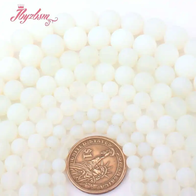 6 8 10 12mm Frost Matte Round Beads Ball White Opalite Stone For DIY Necklace Bracelat Jewelry Making 15&quot Free Shipping | Украшения и
