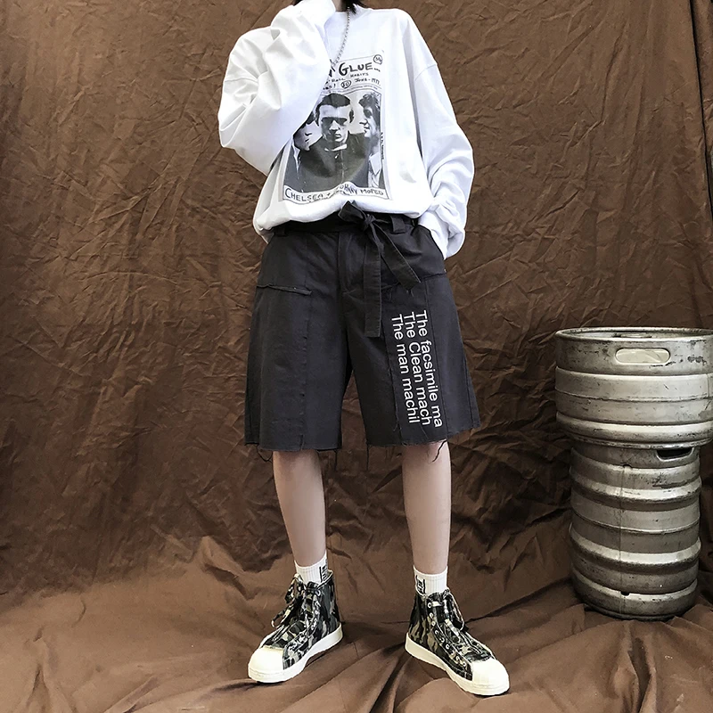 2019 летние японские Ele Мужские t Супер пожарные комбинезоны с окантовкой пояс пять