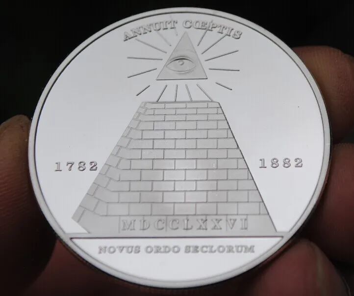 Подарочная монета с серебряным покрытием большая запечатка из США 40 мм | Дом и сад