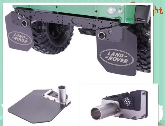 Двойная выхлопная труба с крылом подходит для Hraxxas TRX 4 DEFENDER LAND ROVER ROCK CRALWER 1/10 RC scx10 II