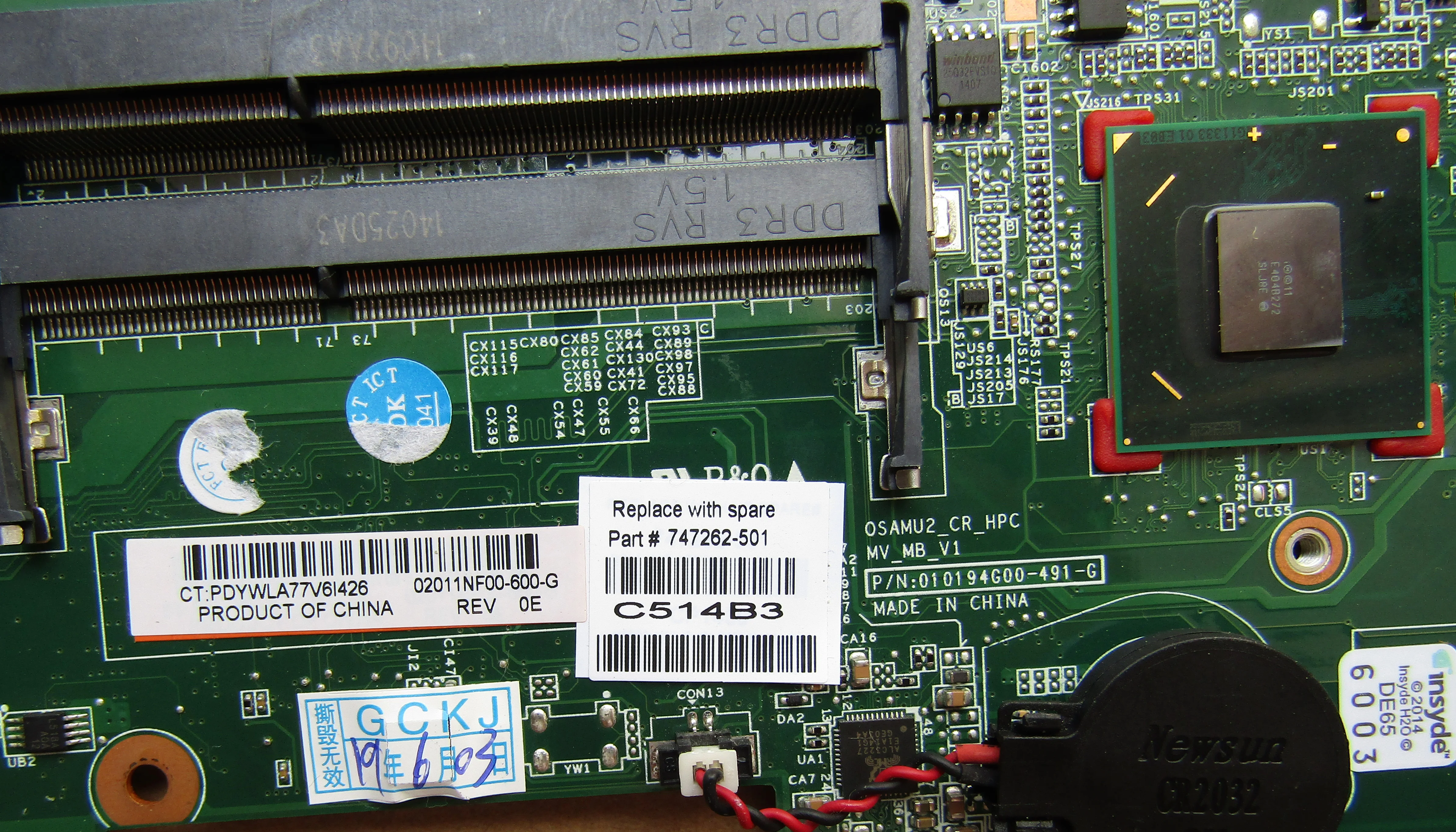 747262-501 747262-001 материнская плата для hp Touchsmart 14-d основная плата для ноутбука HD4000 J8E DDR3 тестирование