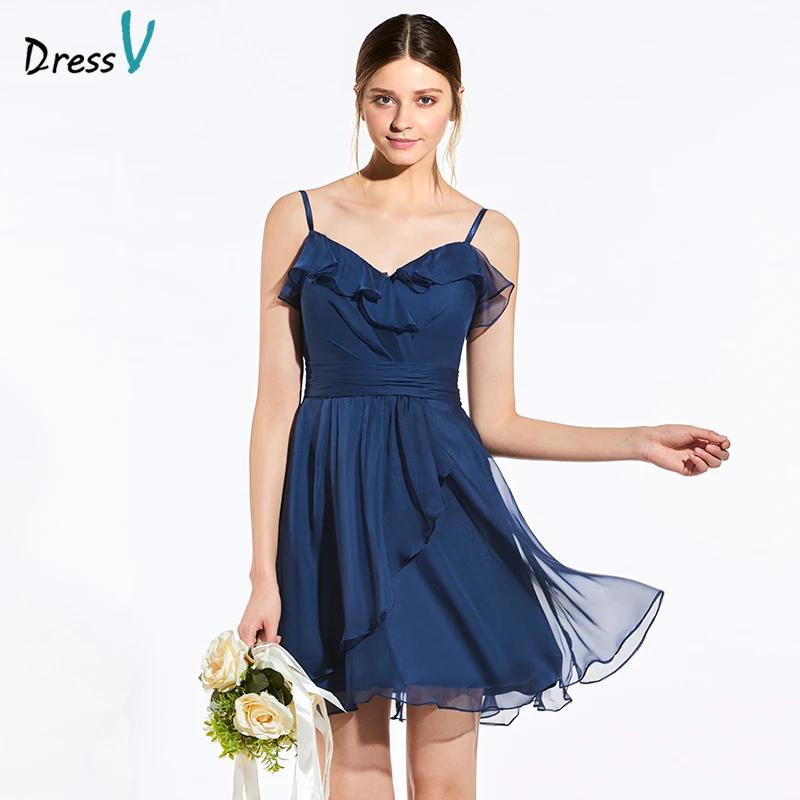 Платье на бретельках Элегантный темно синий линия нарядное платье молнии