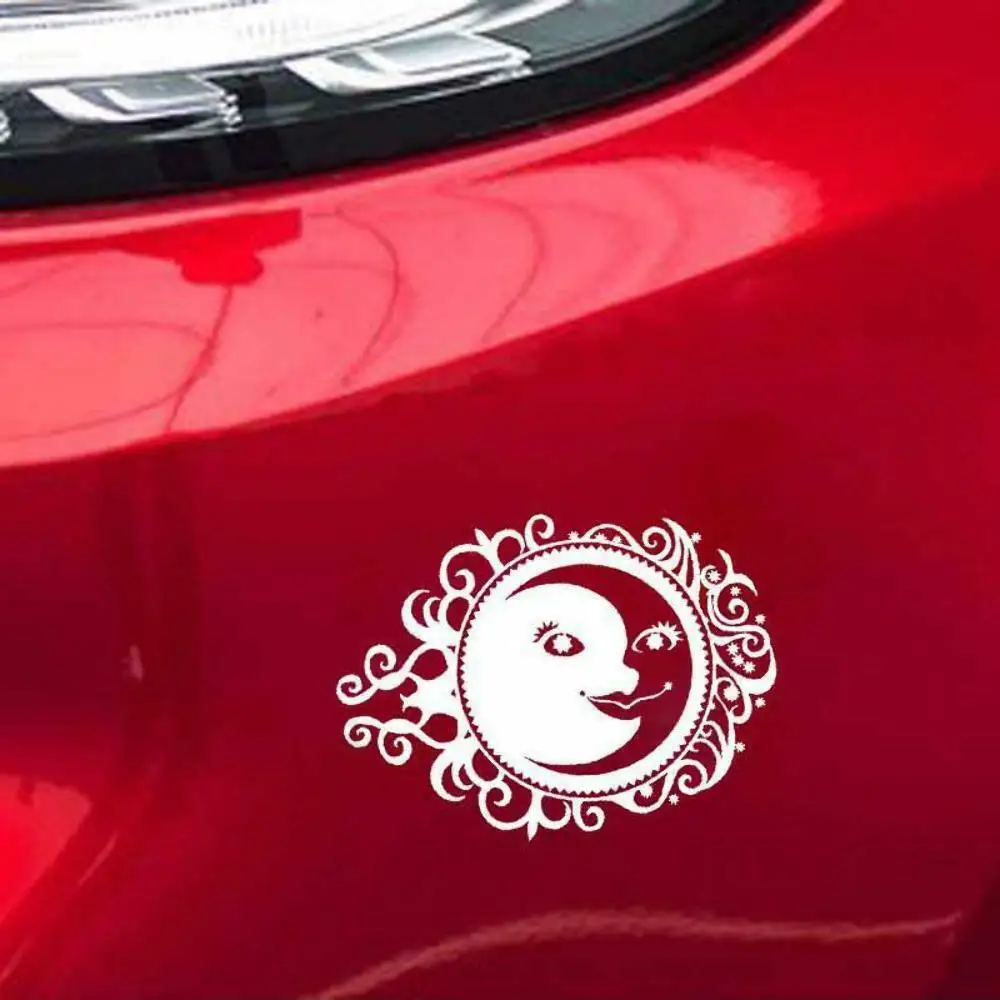 Smiley Yin Yang Sun &amp Moon Art Car Window Bumper Vinyl JDM Sticker Cute And Interesting Fashion Decals | Автомобили и