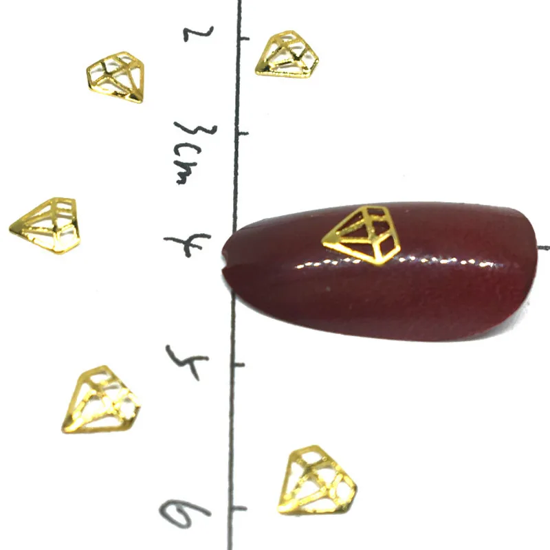 100 шт. золотые алмазные украшения для ногтевого дизайна 3d металлические подвески