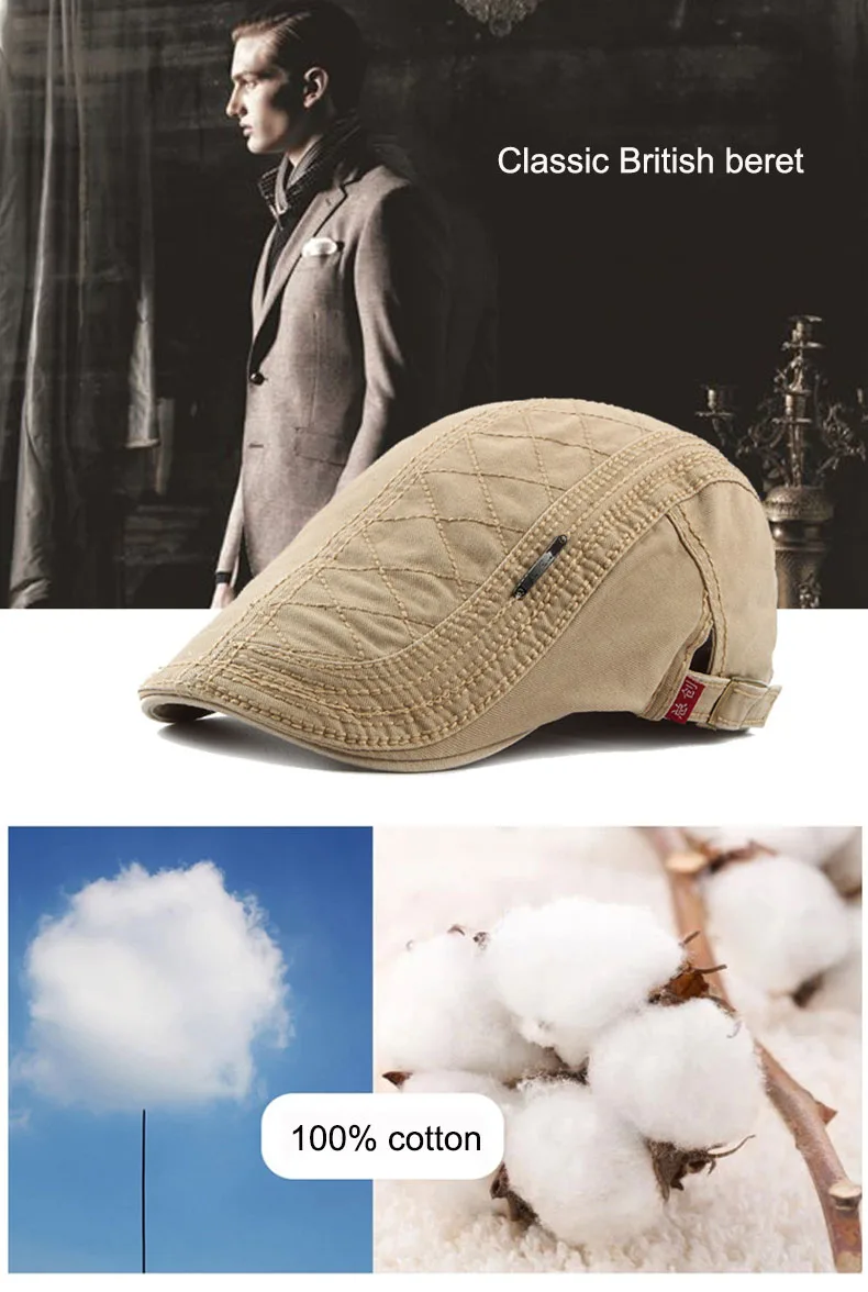Хлопок, повседневный берет, козырек, кепка для мужчин, брендовая модная шапка, Ретро стиль, плоская кепка, s Кнопка, регулируемые береты, женские модные плоские шапки