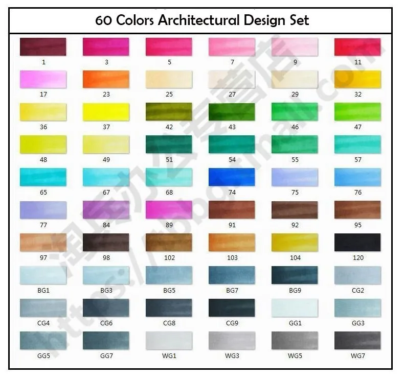 60 Architectural Set Touchliit 30/40/60/80 алкоголь двойной маркер для рисования Аниме/Архитектура/Костюмы/Пейзаж/Дизайн интерьера Pro маркер графических перьев - Цвет: 60 Architectural Set