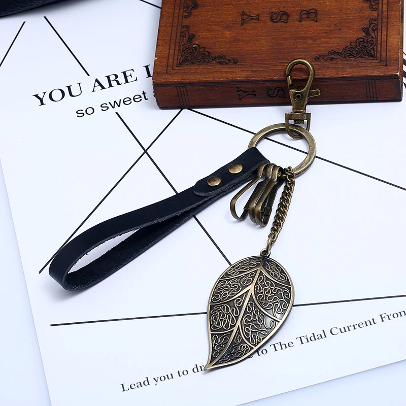 Брелок для ключей с орнаментом в стиле ретро панк брелок большим листом
