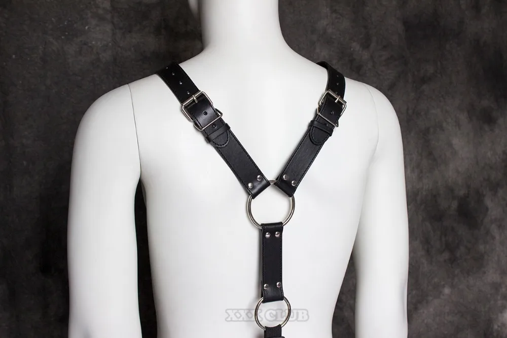 Тьерри фетиш из искусственной кожи с ремешками на кольцо для пениса приручить slave