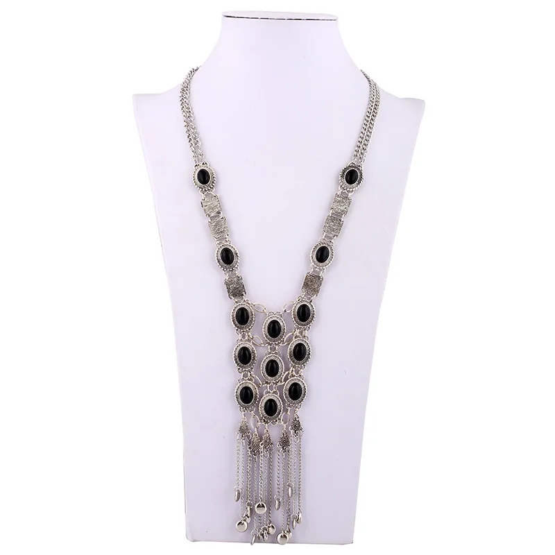 Богемное платье макси 70 см в длину ожерелье с подвеской из серебра ювелирные