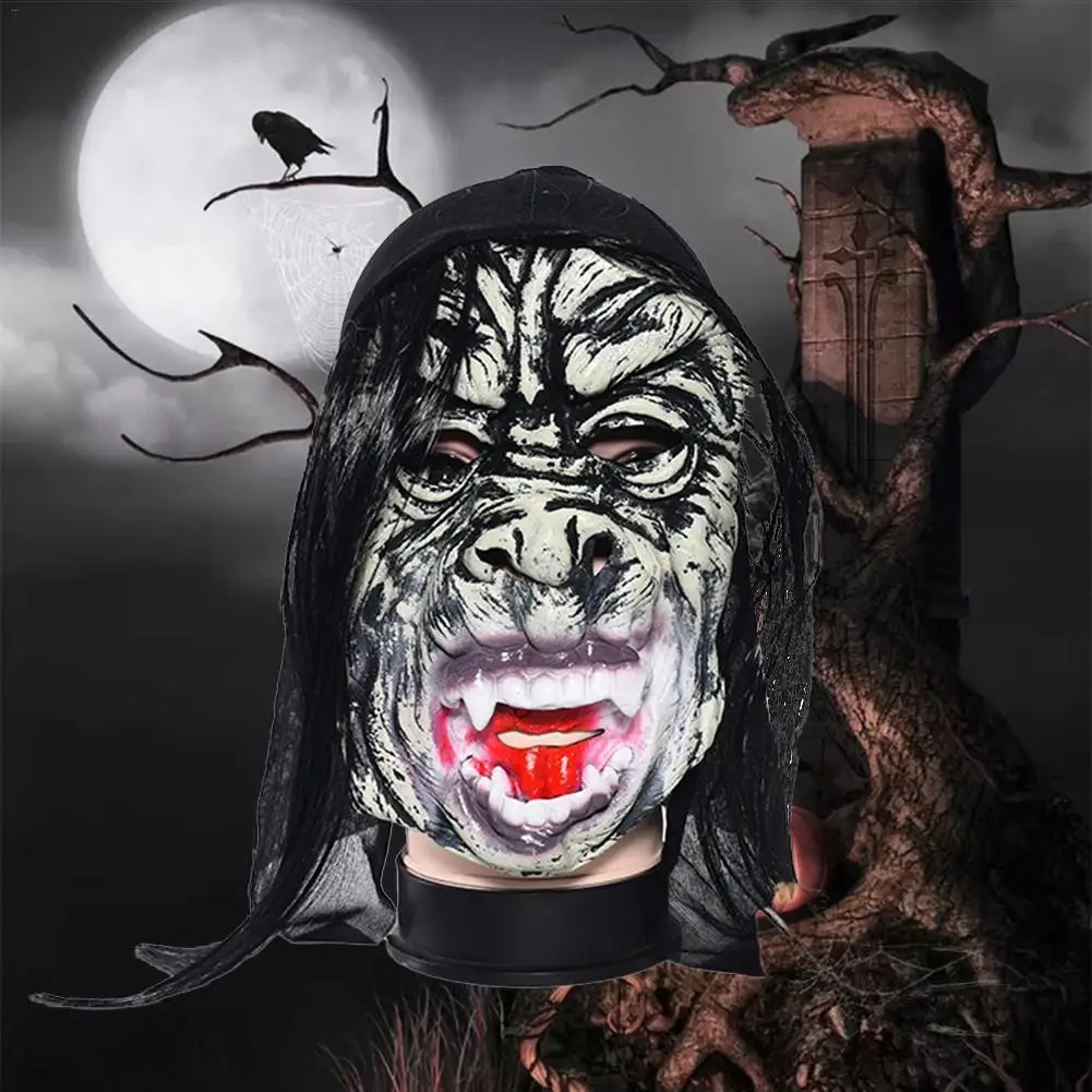 Страшная маска Ужасный страшный Хэллоуин косплей для взрослых мужчин латекс