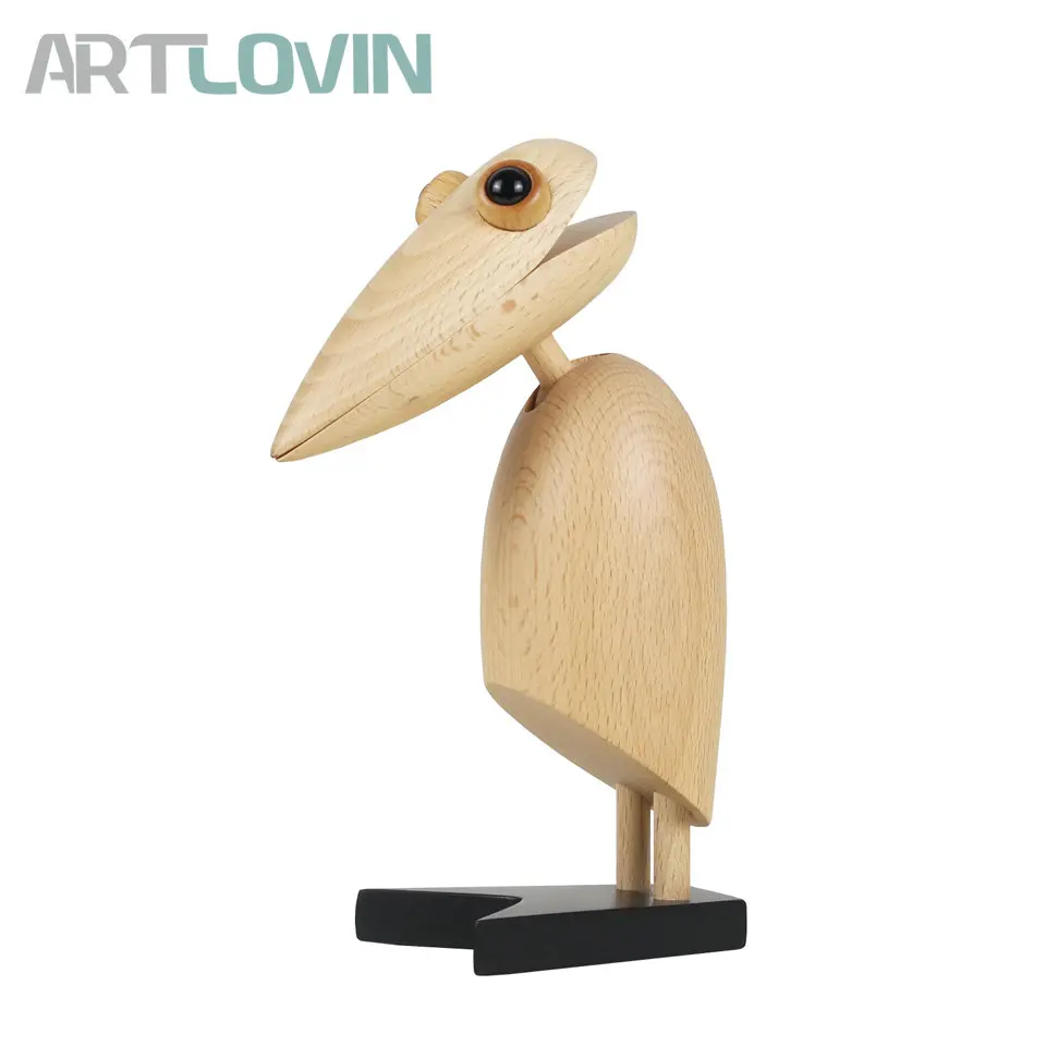 

Nordic Fashion Wooden Clip Bird Figurines Wood Toys Dolls Creative Animal Puppet Office/Home Decoration Accessories Ornaments