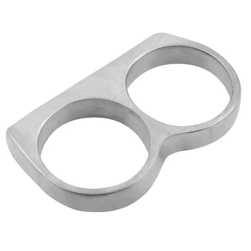 Silver EdgLifU кольцо на два пальца для мужчин, нержавеющая сталь, золото/черный цвет, кольца, матовые, в стиле панк, вечерние, для мужчин, t, кольцо Anel masculino - Цвет основного камня: Silver