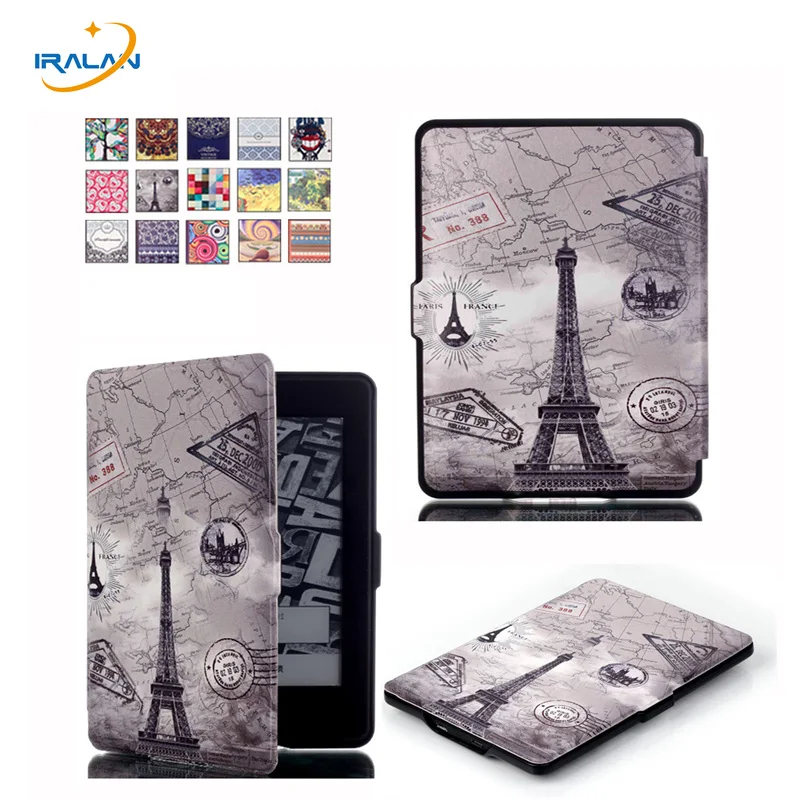 Ультратонкий чехол с принтом для Amazon Kindle Paperwhite 1 2 3 PU кожаный смарт 958 6 го