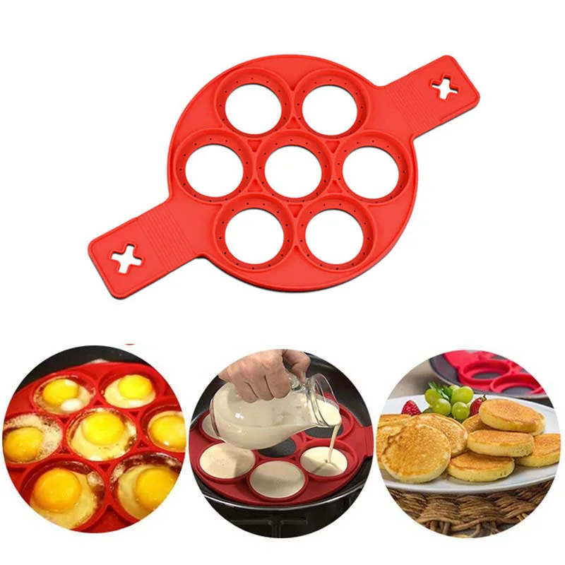 ASFULL Pancake Nonstick Cooking Tool Egg Ring Make Silicone Pancakes Cheese for Pan Flip Cake Mold Eggs Breakfast | Дом и сад