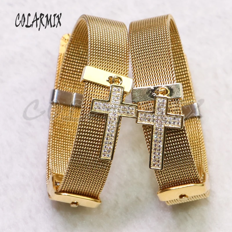 5 шт. браслет с крестом регулируемый ювелирное изделие радужным цирконием
