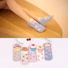 Женские хлопковые носки; короткие носки до щиколотки с рисунком кекса; милые носки с изображением крема, феи, пирога, сладкого молока; милые забавные носки