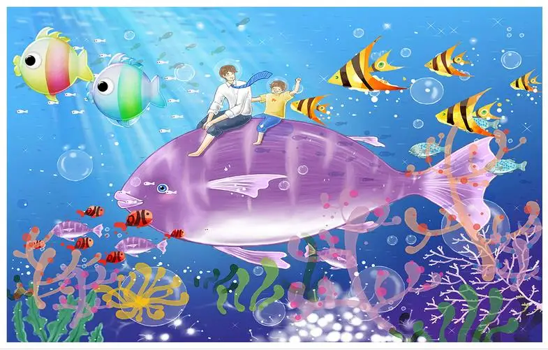 Пользовательские высококачественные настенные 3d обои фрески ручная роспись