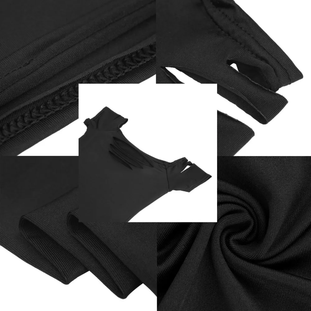 Новый высокое качество пикантные женские Ripped Slashed черный тесная футболка Для