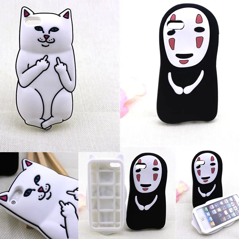 3D средний палец Карманный чехол для телефона с кошкой iPhone 6 s 7 8 Noface Capinha Para O задняя