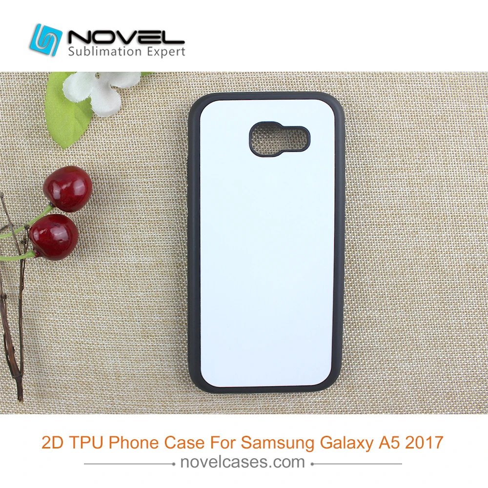 Мягкий резиновый 2d термополиуретановый чехол для Samsung A5 2017 с металлической