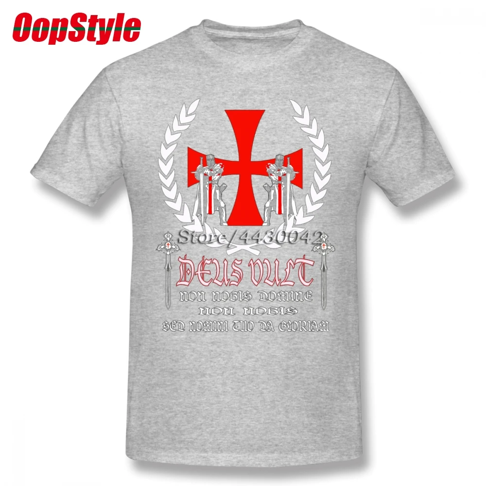 Мужская футболка Knights Templar Deus Vult Прямая поставка летняя хлопковая с коротким
