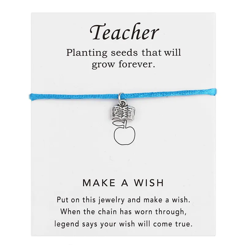 Подарок на День учителя браслет карта плетения Веревка Цепь Регулировка линейки