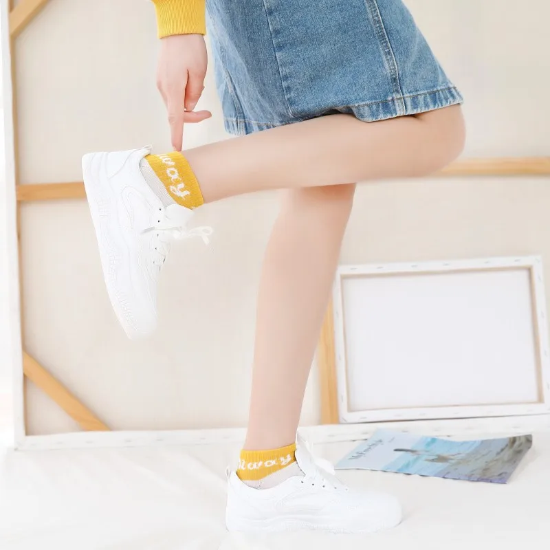 Корейская версия Модные женские Короткие хлопковые носки с закрытым носком и