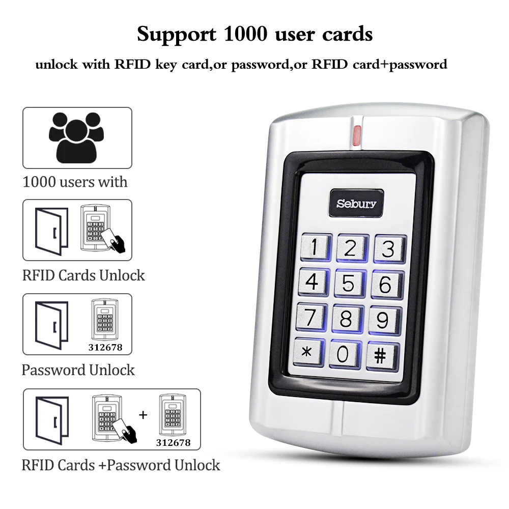 OBO Sebury RFID металлическая клавиатура контроля доступа 125 кГц Автономный контроллер