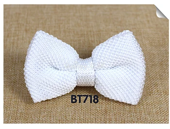 New Men Solid Knitted Bowtie Bow Tie for Mens Pre-Tied Adjustable Knit Bowtie 20 colors Free shipping - Цвет: BT718